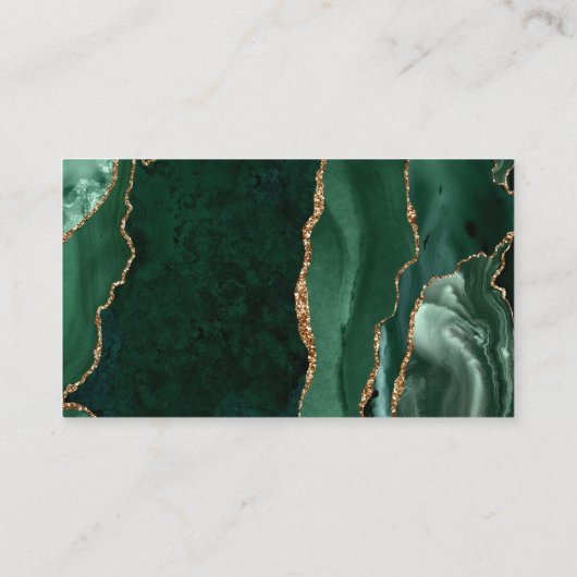Smaragd Groen Goud Agaat Ivoor Bruiloft Escort Plaatskaartje (Achterkant)