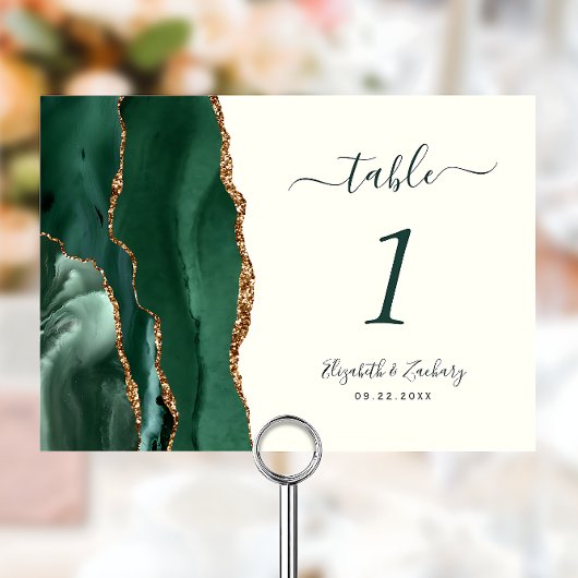 Smaragd Groen Goud Agaat Ivoor Bruiloft Kaart