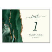 Smaragd Groen Goud Agaat Ivoor Bruiloft Kaart (Achterkant)