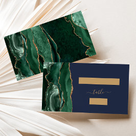 Smaragd Groen Goud Agaat Marine Blauw Bruiloft Esc Plaatskaartje