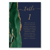 Smaragd Groen Goud Agaat Marine Blauw Bruiloft Kaart (Voorkant)