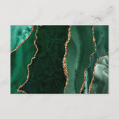 Smaragd Groen Goud Agaat Script Bruiloft Details Informatiekaartje (Achterkant)