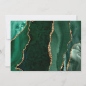 Smaragd Groen Goud Agaat Script Bruiloft Kaart (Achterkant)