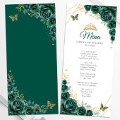 Smaragd Groen Goud Bloemen Quinceanera Menu