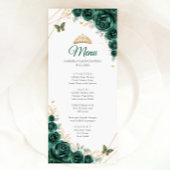 Smaragd Groen Goud Bloemen Quinceanera Menu