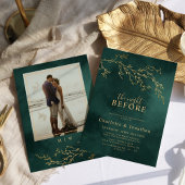 Smaragd Groen & Goud Botanische repetitie Diner Kaart