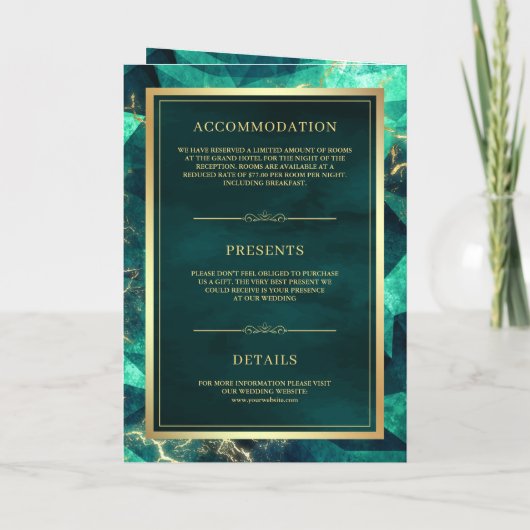 Smaragd Groen Goud Edelsteen QR Code Moslim Bruilo (Achterkant)