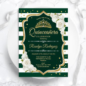 Smaragd Groen Goud Elegant Quinceanera Kaart
