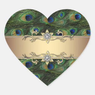 Smaragd Groen Goud Elegante Peacock Stickers