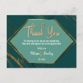 Smaragd Groen Goud Geometrisch Marmer Dank u Briefkaart (Voorkant)