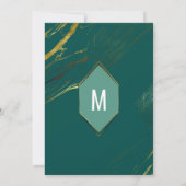 Smaragd Groen Goud Geometrisch Marmeren Brunch Bub Kaart (Achterkant)