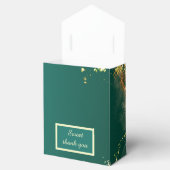 Smaragd groen goud juweel tinten bruiloft bedankdoosjes (Geopend)