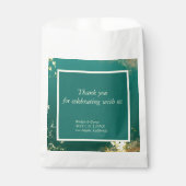 Smaragd groen goud juweel tinten bruiloft bedankzakje (Voorkant)