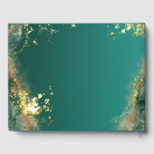 Smaragd groen goud juweel tinten bruiloft gastenboek (Achterkant)