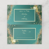 Smaragd groen goud juweel tinten bruiloft plaatskaartje (Buitenkant ongevouwen)