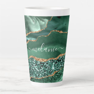 Smaragd Groen Goud Marmer Aangepaste Naam Latte Mo Mok