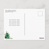 Smaragd Groen Goud Prinses Bloemen Quinceañera Briefkaart (Achterkant)