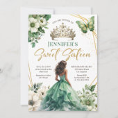 Smaragd Groen Goud Prinses Tiara Bloemen Zoet 16 Kaart (Voorkant)