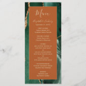 Smaragd Groen Goud Roest Bruiloft Menu (Voorkant)