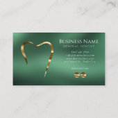 Smaragd Groen & Goud Tandarts Visitekaartje (Achterkant)