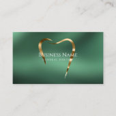 Smaragd Groen & Goud Tandarts Visitekaartje (Voorkant)