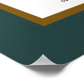 Smaragd Groen Goud Winter Bruiloft Zitkaarten Poster (Hoek)