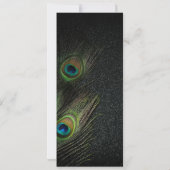 Smaragd Groen Goud Zwart Peacock Bruiloft Menu Kaart (Achterkant)