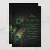 Smaragd Groen Goud Zwart Peacock Sla de datum op Save The Date (Voorkant / Achterkant)