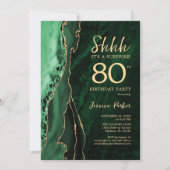 Smaragd Groen Gouden Agaat Verrassing 80ste Verjaa Kaart (Voorkant)