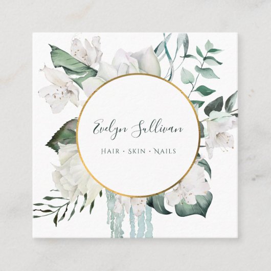 Smaragd groen gouden cirkel visitekaartje (Voorkant)