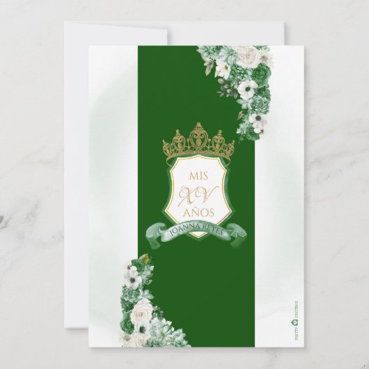 Smaragd Groen Koninklijk Kasteel Prinses Quinceane Kaart (Achterkant)