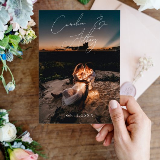 Smaragd Groen Magisch Goud Bruiloft Kaart