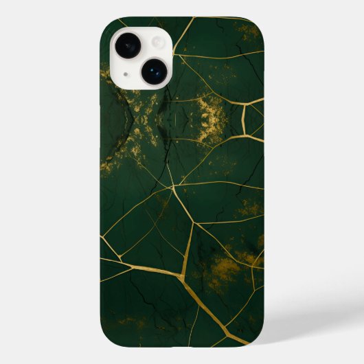 Smaragd Groen Marmer Goud Glitter Case-Mate iPhone Case (Achterkant)