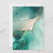 Smaragd Groen Modern Strand Bruiloft Foto Opslaan  Kaart (Achterkant)