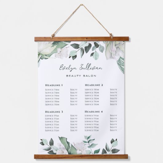 Smaragd groen prijslijst Hangende wandtapijt Hangend Wandkleed (Voorkant)