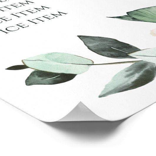 Smaragd groen prijslijst Poster (Hoek)