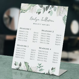 Smaragd groen prijslijst voetstuk teken reclamebord met voetstuk