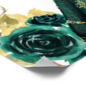 Smaragd Groen Prinses Bloemen Quinceañera Verjaard Poster (Hoek)