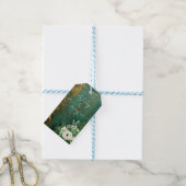 Smaragd Groen Romantisch Bloemen Bruiloft Cadeaulabel (Met Touw)