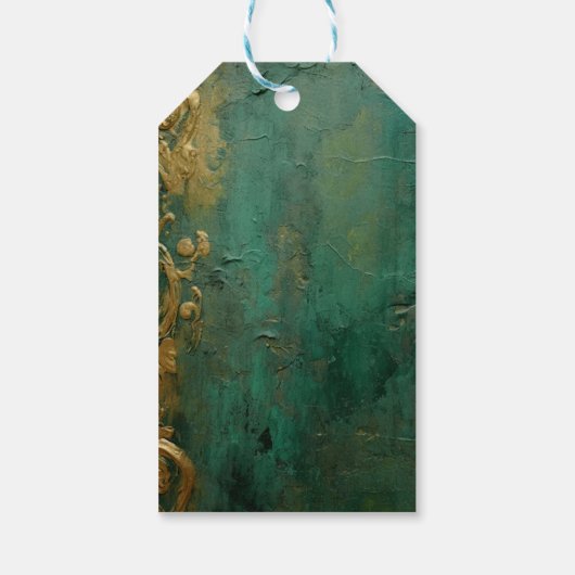 Smaragd Groen Romantisch Bloemen Bruiloft Cadeaulabel (Achterkant)