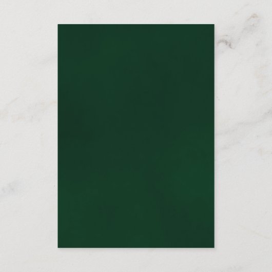 Smaragd Groen Roos Elegante Huwelijksdetails QR Co Informatiekaartje (Achterkant)