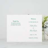 Smaragd Groen Script Bi-Fold Huwelijksprogramma (Staand voorkant)