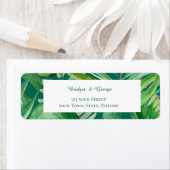 Smaragd groen tropisch bruiloft retour adres etiket (Insitu)