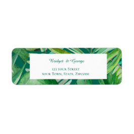 Smaragd groen tropisch bruiloft retour adres etiket
