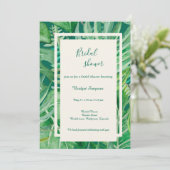 Smaragd groen tropisch bruiloft vrijgezellenfeest kaart (Staand voorkant)