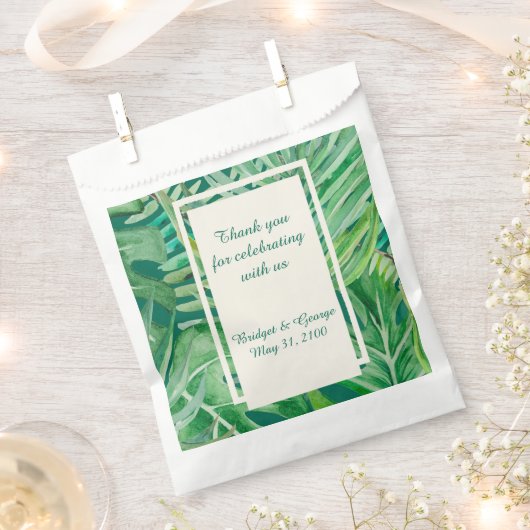 Smaragd groen tropische bruiloft bedankzakje (Geknipt)