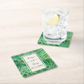 Smaragd groen tropische bruiloft kartonnen onderzetters (Insitu)