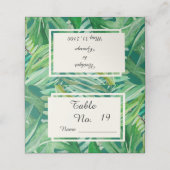 Smaragd groen tropische bruiloft plaatskaartje (Buitenkant ongevouwen)