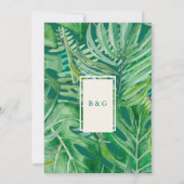 Smaragd groen tropische bruiloft repetitie kaart (Achterkant)