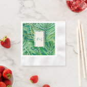 Smaragd groen tropische bruiloft servet (Insitu)